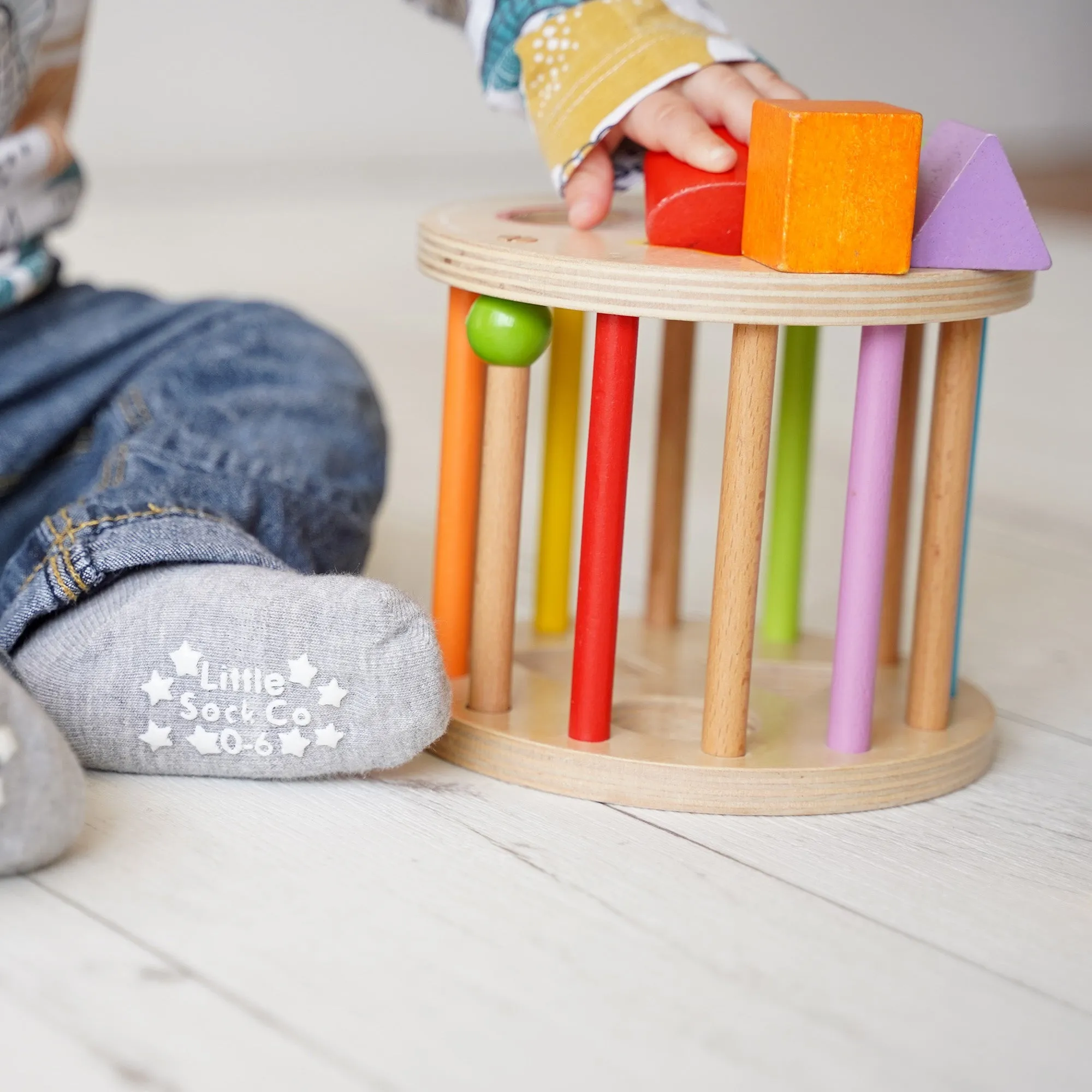 Non-Slip Stay On Baby and Toddler Socks - 3 Pack in White, Oat & Grey Marl