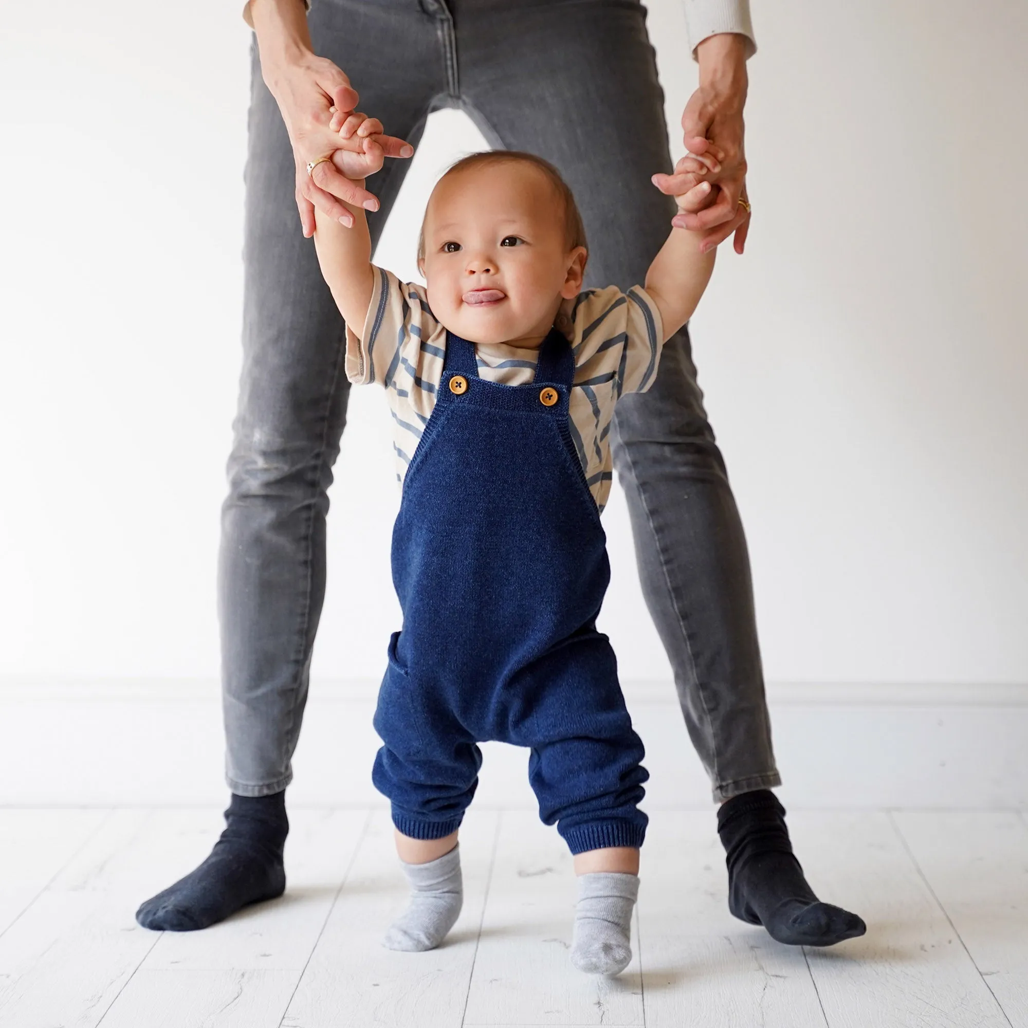 Non-Slip Stay On Baby and Toddler Socks - 3 Pack in White, Oat & Grey Marl