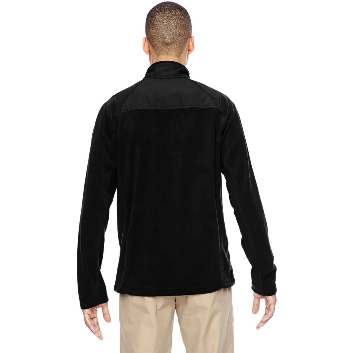 North End Men's Black Excursion Trail Fabric-Block Fleece Jacket