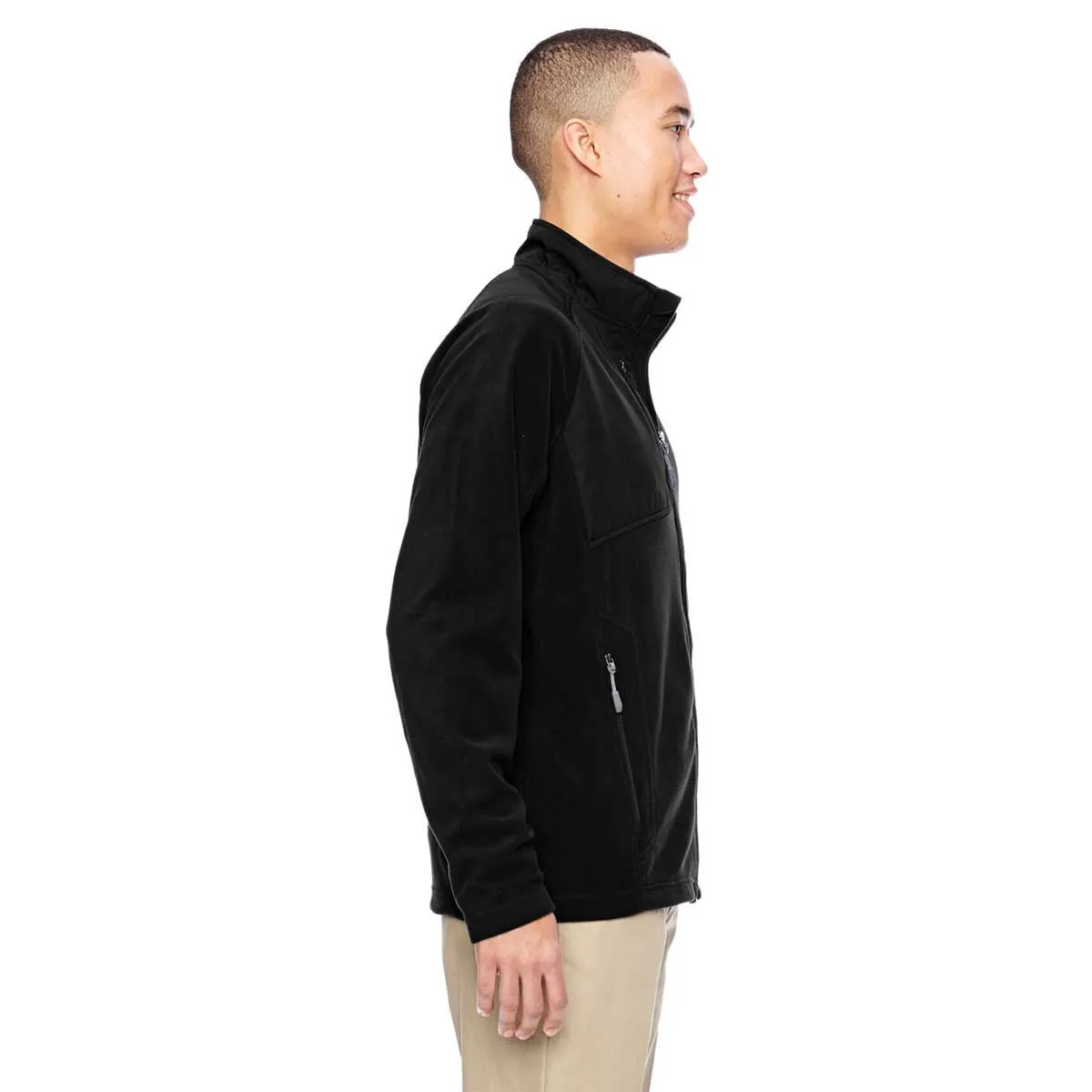 North End Men's Black Excursion Trail Fabric-Block Fleece Jacket