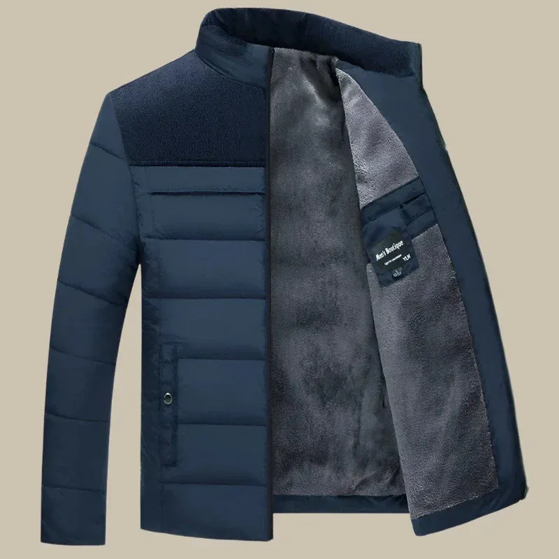 Olaf&Dave Winterjas | Casual waterdichte fleece gevoerde winterjas met kraag voor heren