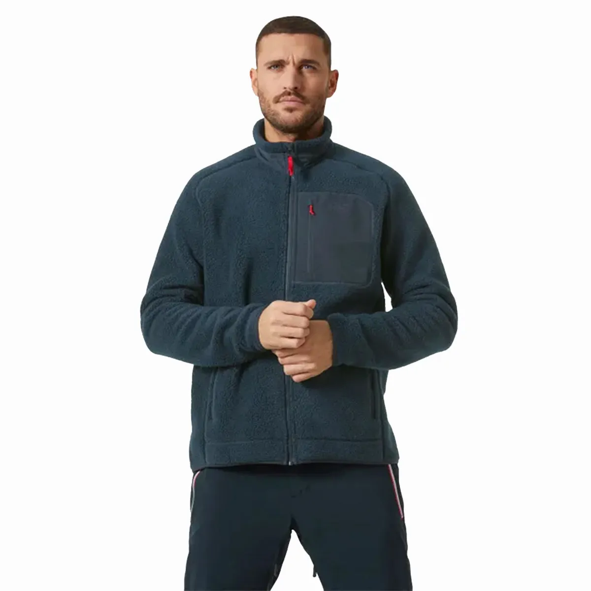 Panorama Pile Block Fleece Jacket - Navy