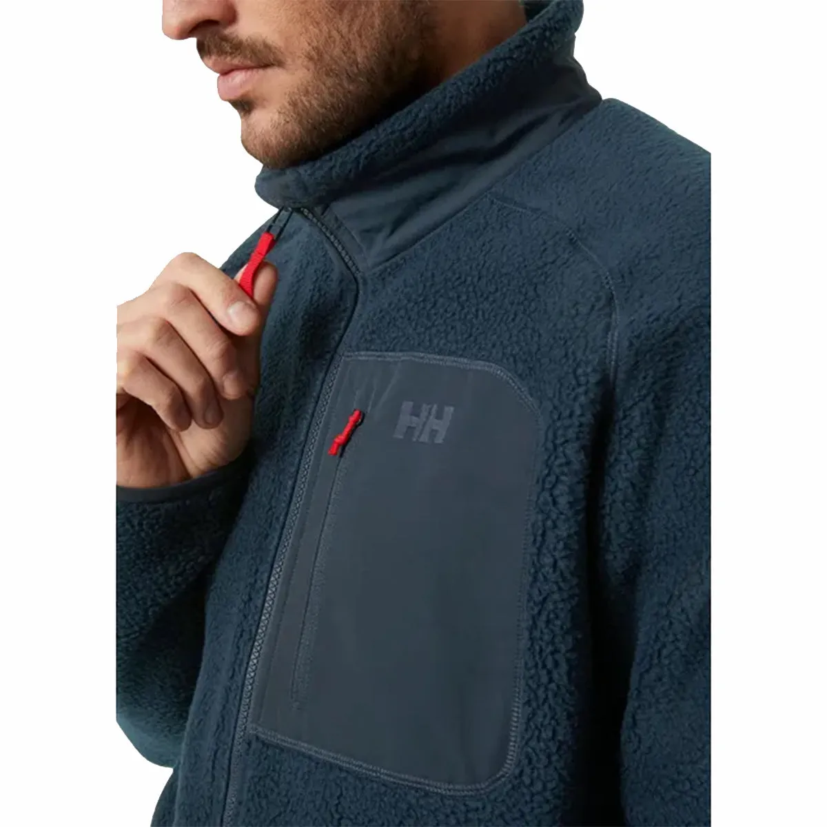 Panorama Pile Block Fleece Jacket - Navy