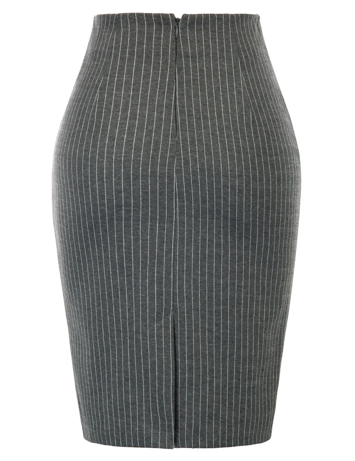 Pinstripe Bodycon Skirt OL Lady High Waist Hips-Wrapped Skirt