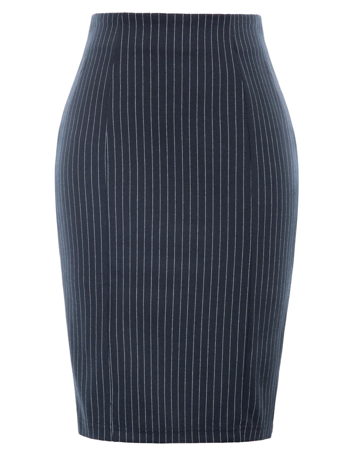 Pinstripe Bodycon Skirt OL Lady High Waist Hips-Wrapped Skirt