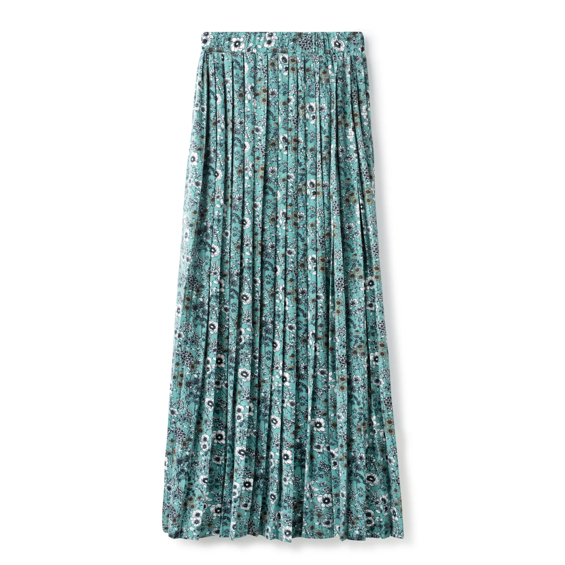 Pleated Stretch Skirt IN: Mint Print