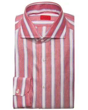 Red and Blue Stripe Sport Shirt