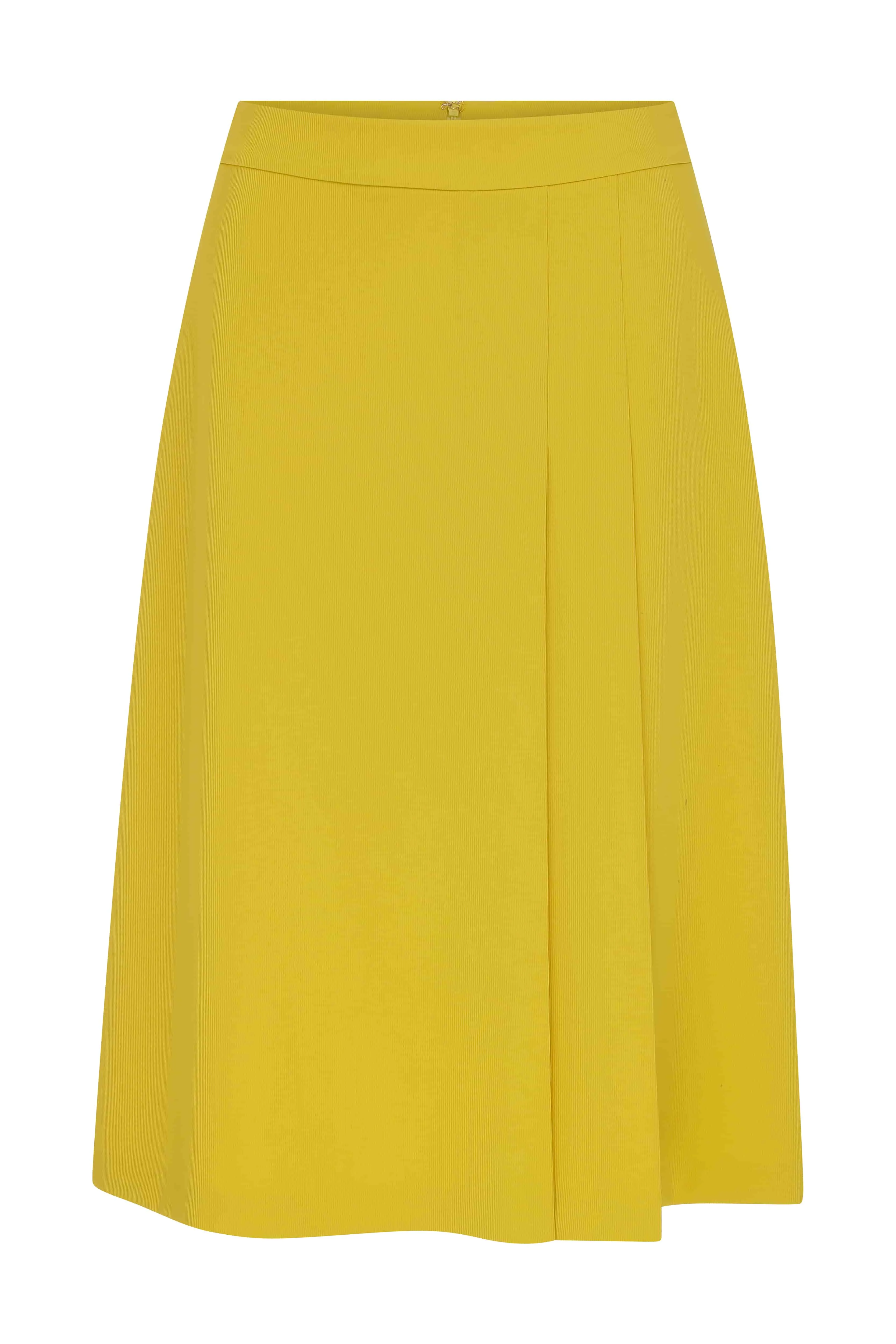 Roman Solid Pleated Detail Skirt Yellow