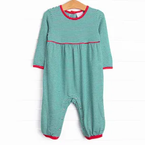 Spearmint Stripes Romper, Green