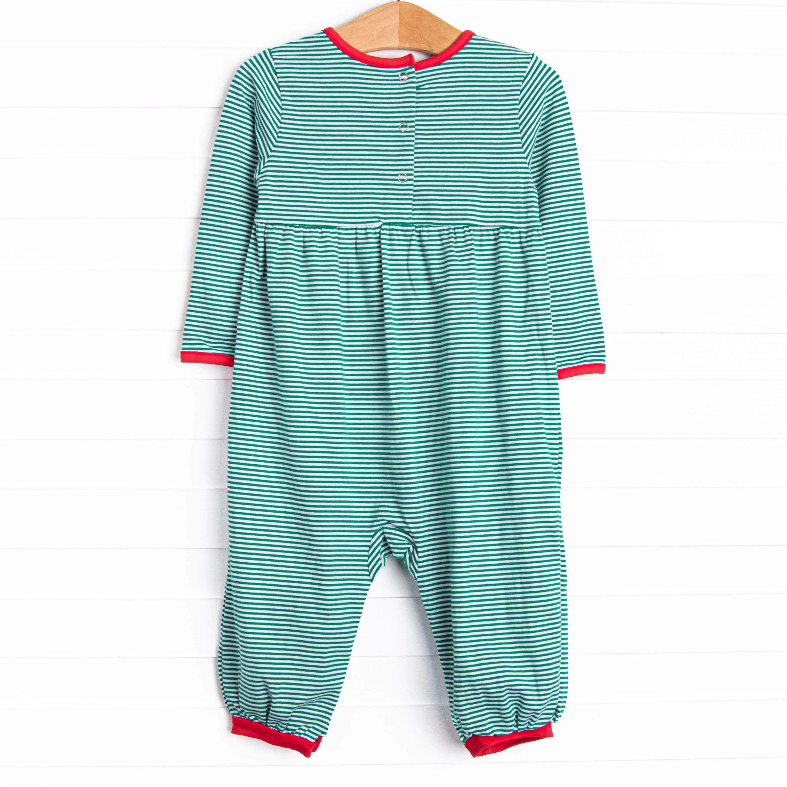 Spearmint Stripes Romper, Green