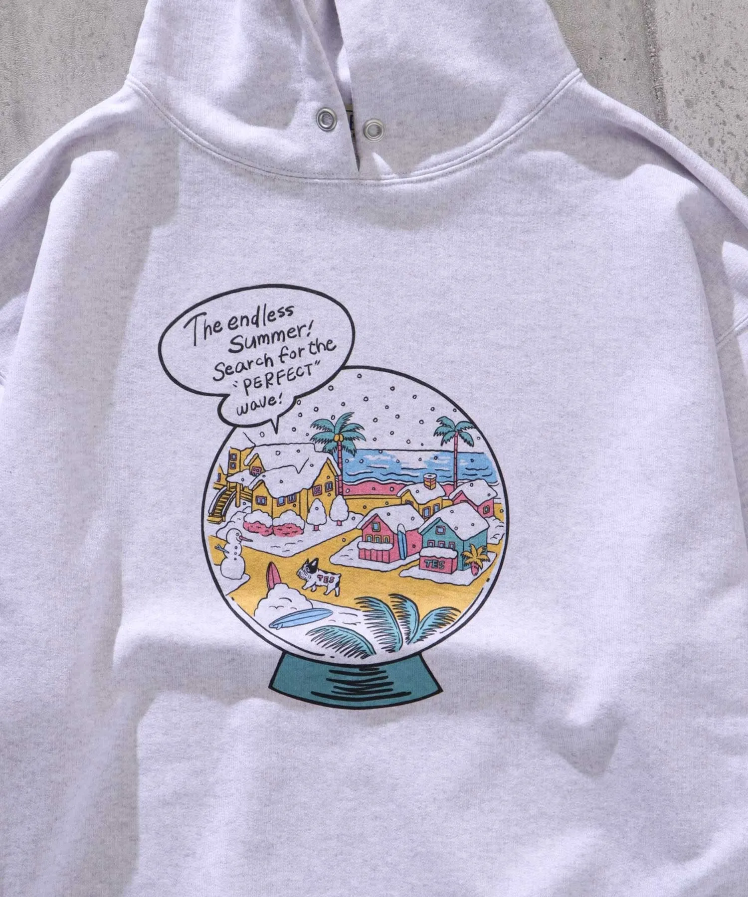 TES 90s VINTAGE GRAPHIC ASH SWEAT BIG PARKA / スウェットパーカー