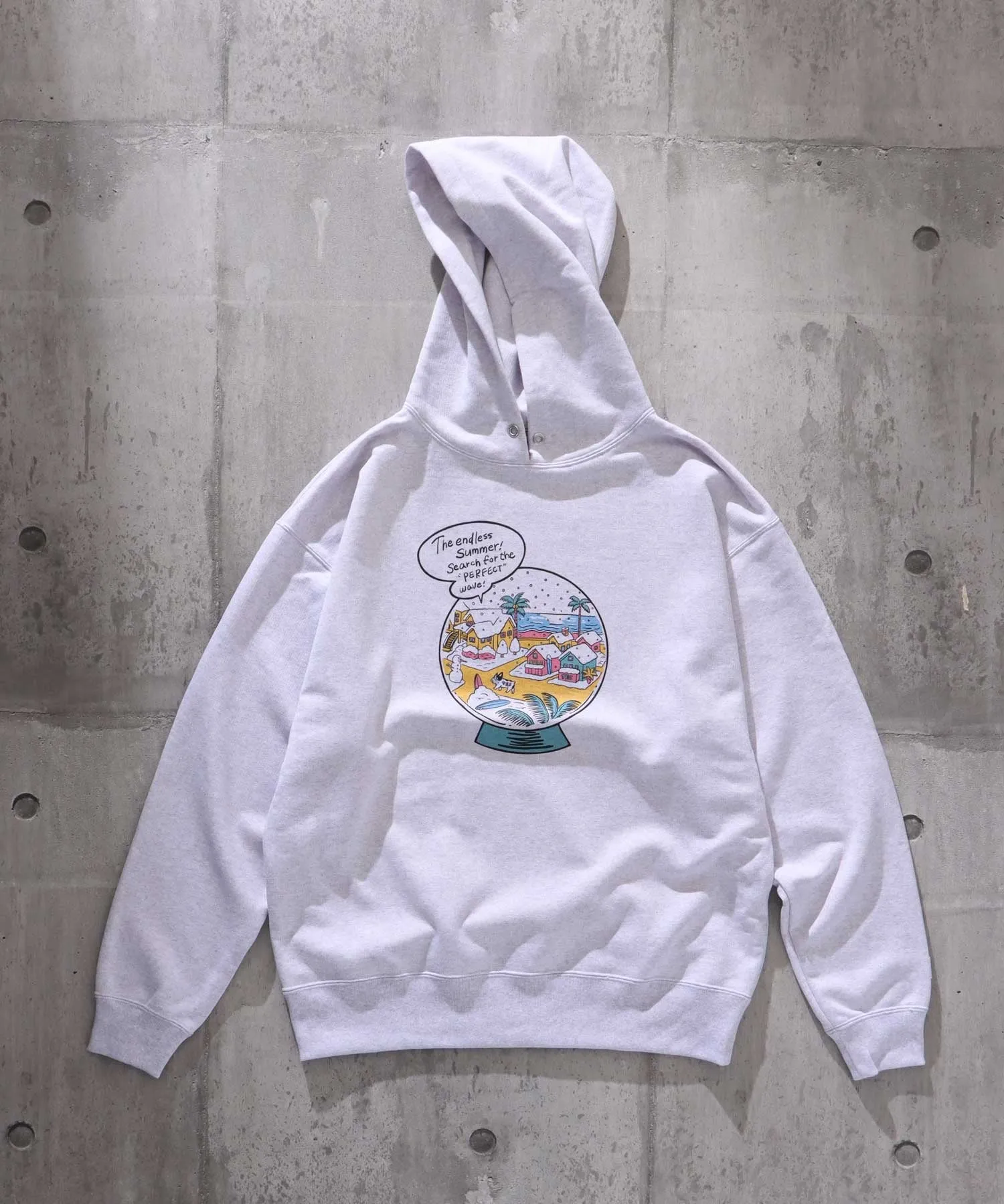 TES 90s VINTAGE GRAPHIC ASH SWEAT BIG PARKA / スウェットパーカー