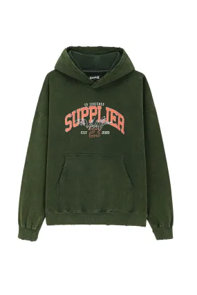 Vintage Wash College Logo Hoodie