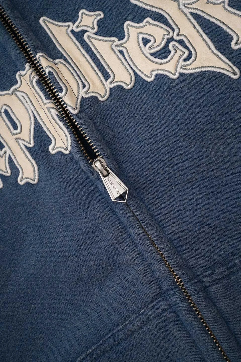 Vintage Wash Iron Logo Zip Hoodie