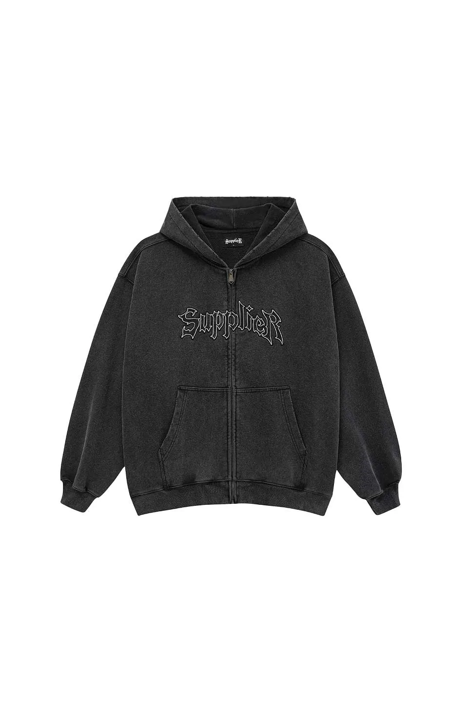 Vintage Wash Iron Logo Zip Hoodie