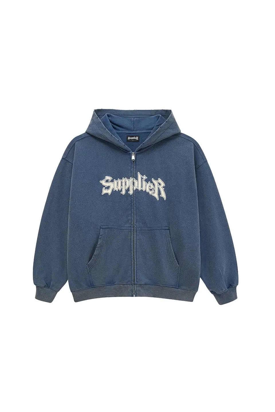 Vintage Wash Iron Logo Zip Hoodie