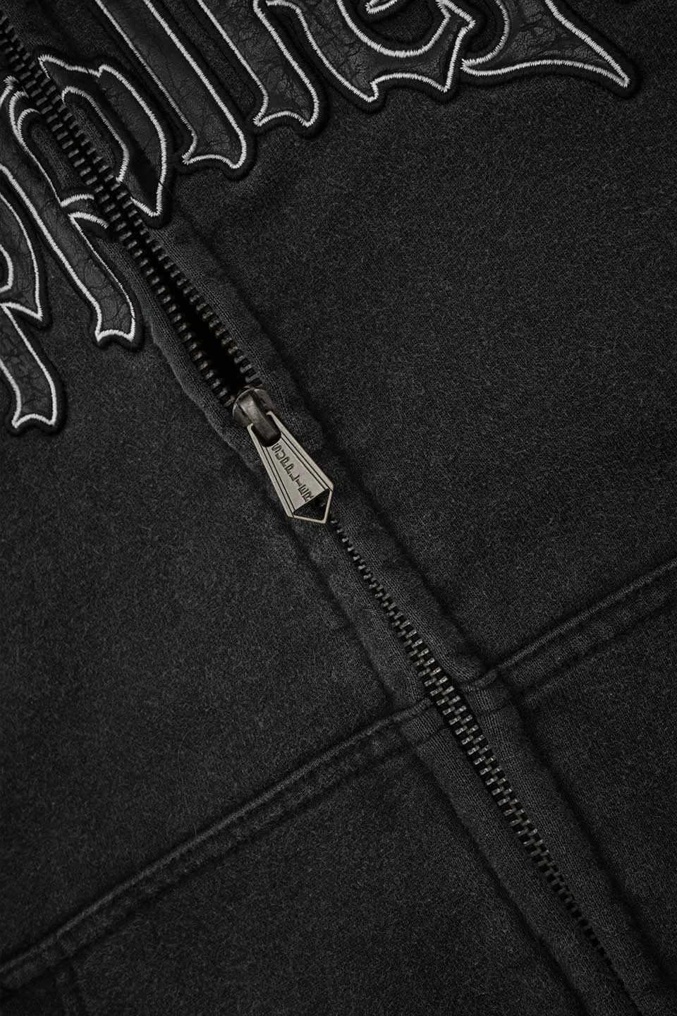 Vintage Wash Iron Logo Zip Hoodie