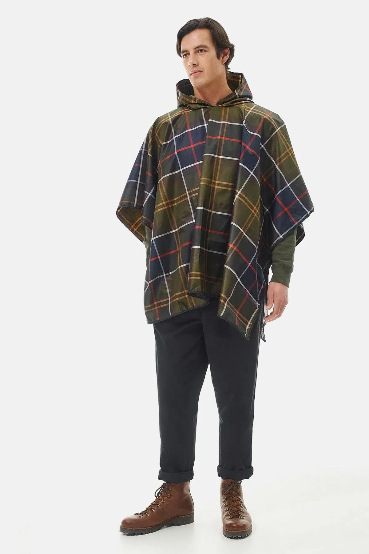 Waterproof tartan poncho