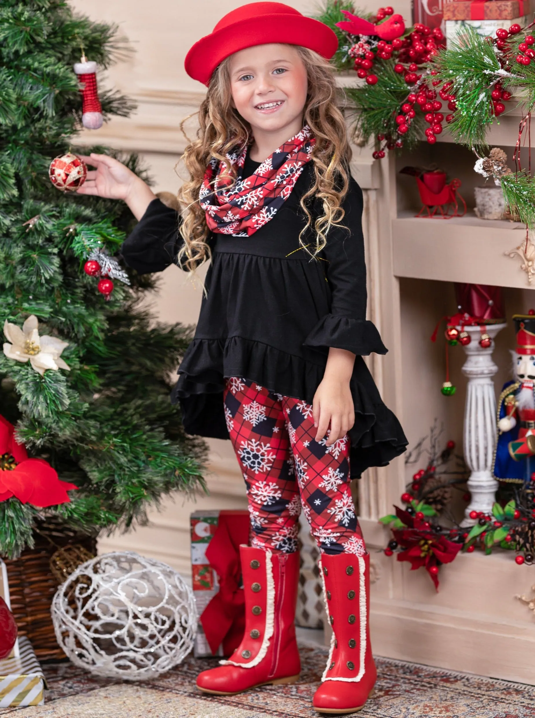 Winter Wonderland Tunic, Scarf, and Legging Set