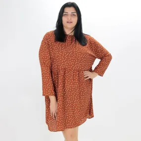 Women's Polka Dot Dress,Brown