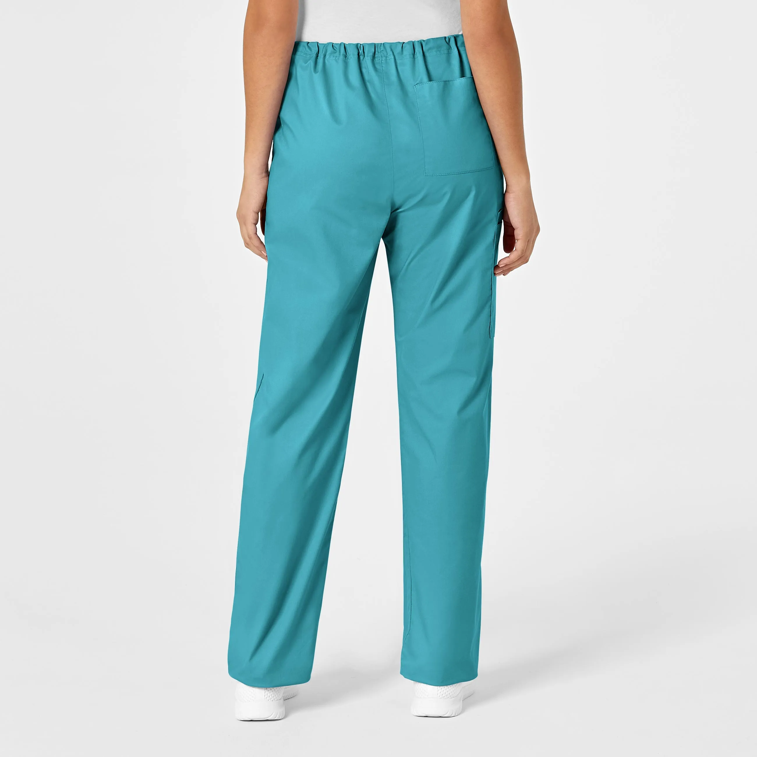 WonderWORK Unisex Drawstring Cargo Scrub Pant - Teal Blue